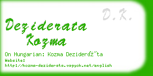 deziderata kozma business card